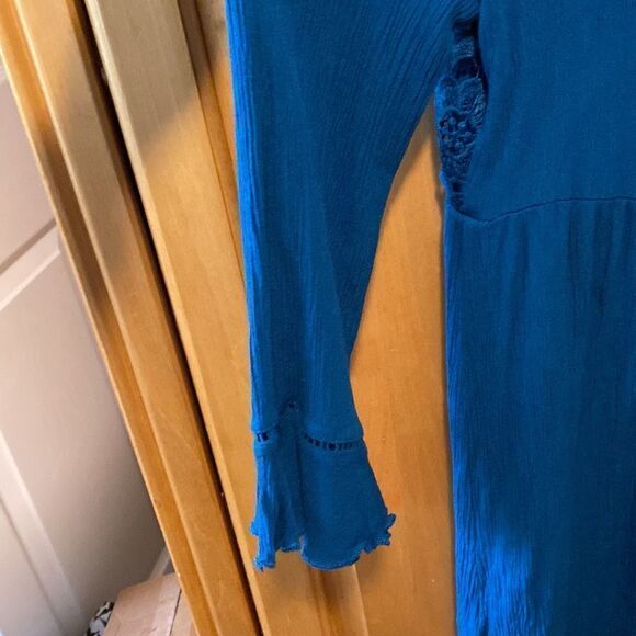 Teal boho lace top 3/4 length bell sleeves size xl - Picture 6 of 6